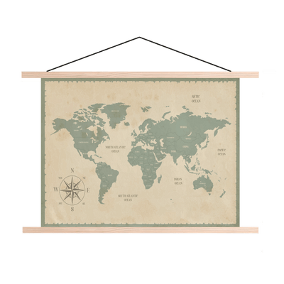 Wereldkaart Textielposters